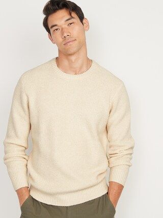 Textured Waffle-Knit Crew-Neck Sweater for Men | Old Navy (US)