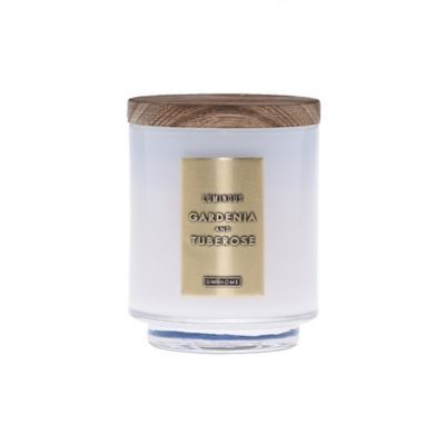 DW Home Gardenia and Tuberose Wood-Accent 4 oz. Jar Candle in White | Bed Bath & Beyond