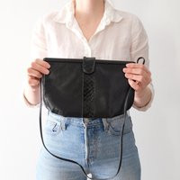 Black Leather Vintage Purse/Bag, Crossbody Bag | Etsy (US)