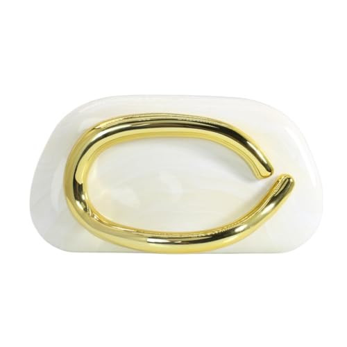 GSYPS Women Evening Clutch Purse Metal Handle Acrylic Purse Unique Shoulder Bag Causal Handbags for Bride Party Wedding C-White | Amazon (US)