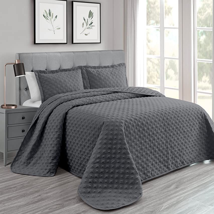 Bedsure King Quilt Bedding Set Grey - Lightweight King Size Quilt Set for Summer Bedspreads Coverlet | Amazon (US)