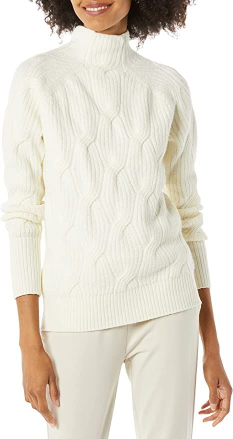 Amazon Essentials Women's Soft Touch Funnel Neck Cable Sweater | Amazon (US)