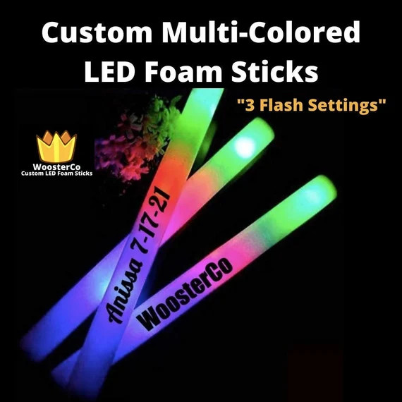 100 Customizable Pack of 18 Inch Multi Color Flashing Glow LED | Etsy | Etsy (US)