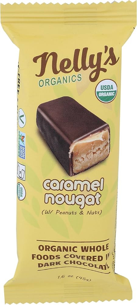 NELLYS ORGANICS Organic Dark Chocolate Caramel Nougat Bar, 1.6 OZ | Amazon (US)