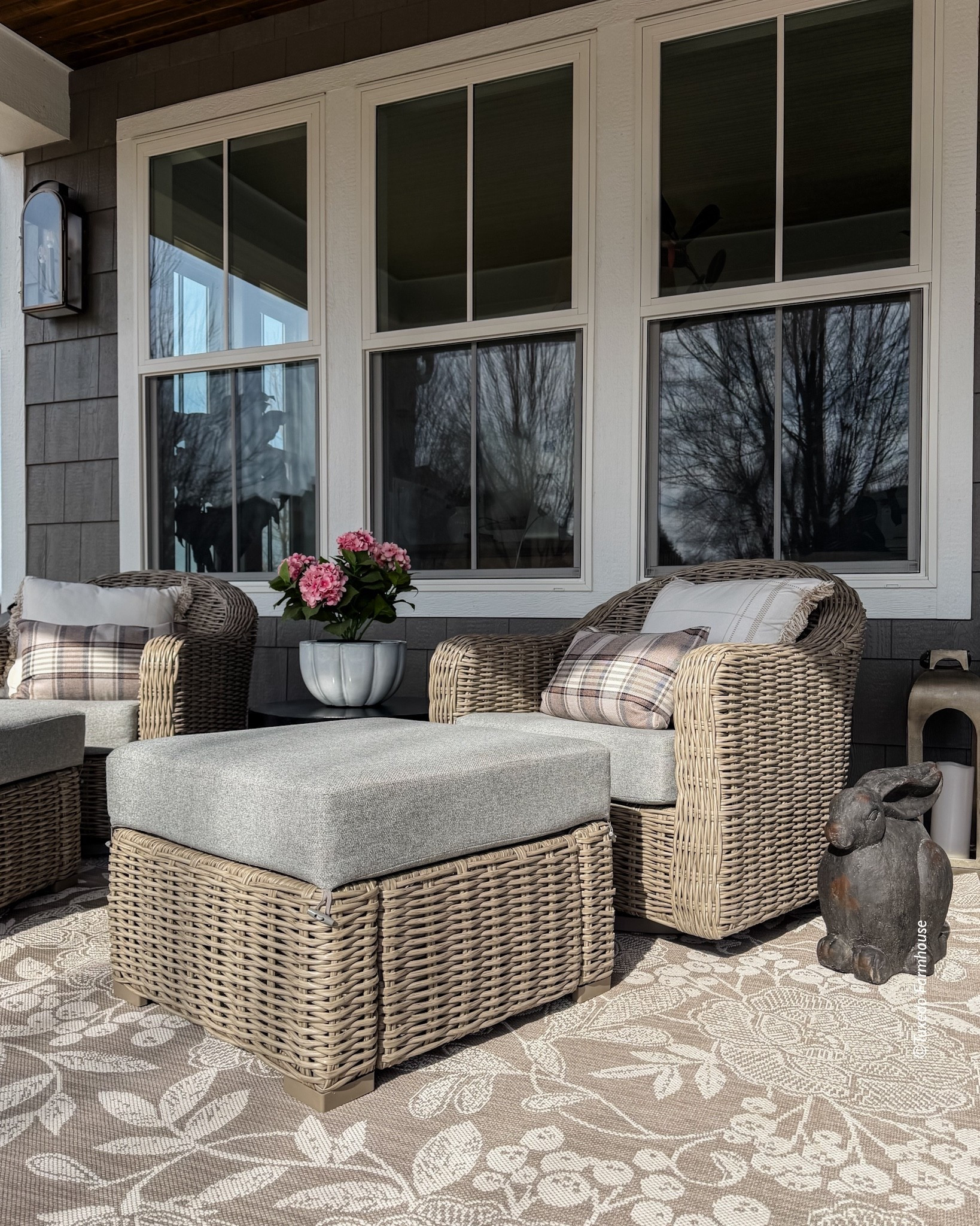 This is the second year for my porch furniture and I still love it! The chairs swivel, glide, are super comfy and still look like new.

Seasonal, home decor, outdoors, porch, patio, rugs, bunnies, planters, flowers 

 #LTKSeasonal #LTKHome #LTKSaleAlert