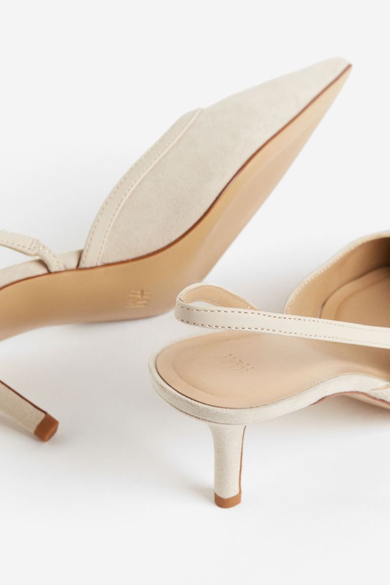 Slingback court shoes - Light beige - Ladies | H&M GB | H&M (UK, MY, IN, SG, PH, TW, HK)