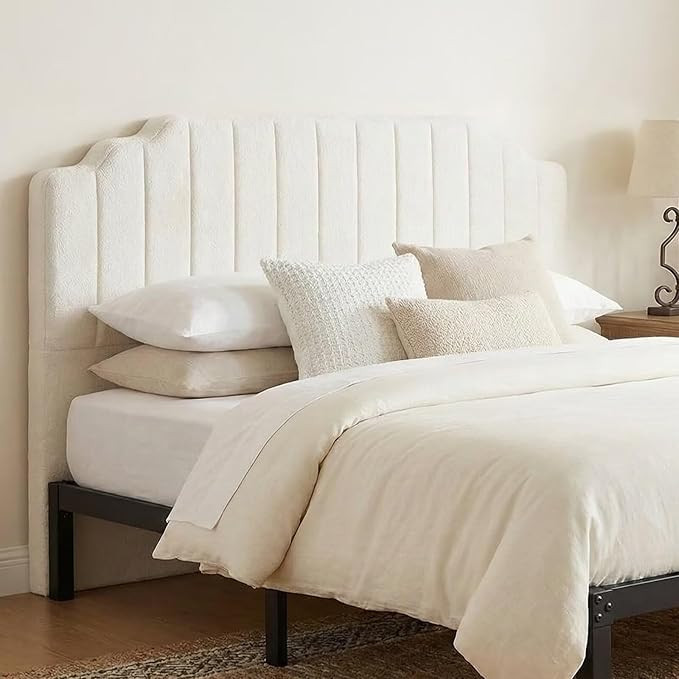 CozyMine King Headboard Only - Beige Velvet Upholstered Headboard for Bed, No Assembly Required, ... | Amazon (US)