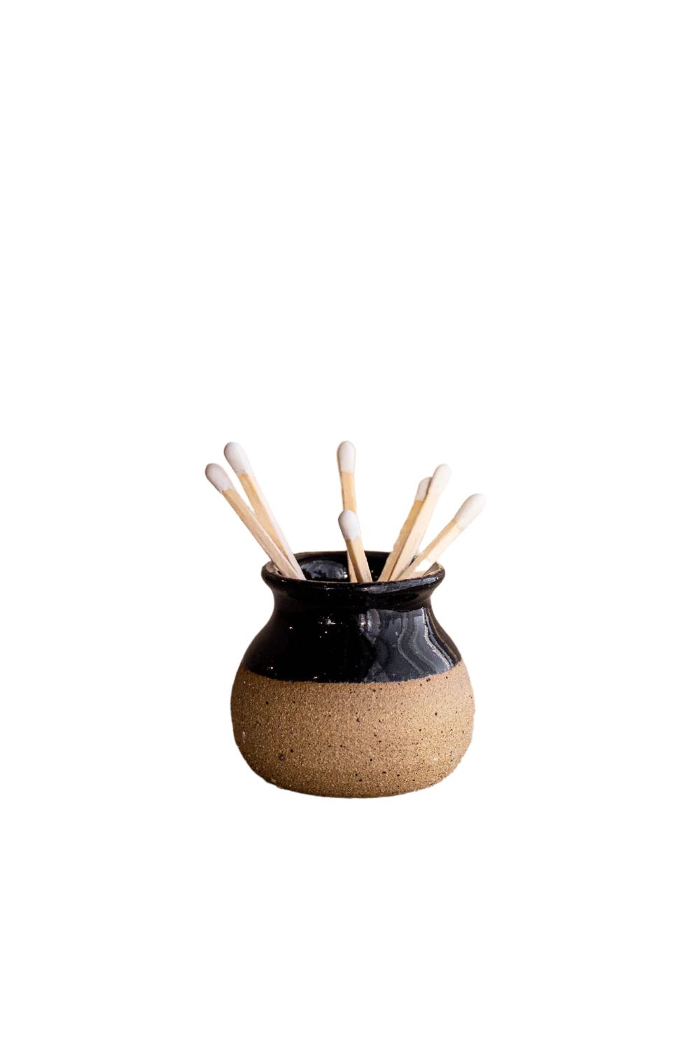 Match Striker - Handmade Two Toned Strike Mini Pottery Black | Luxe B Co