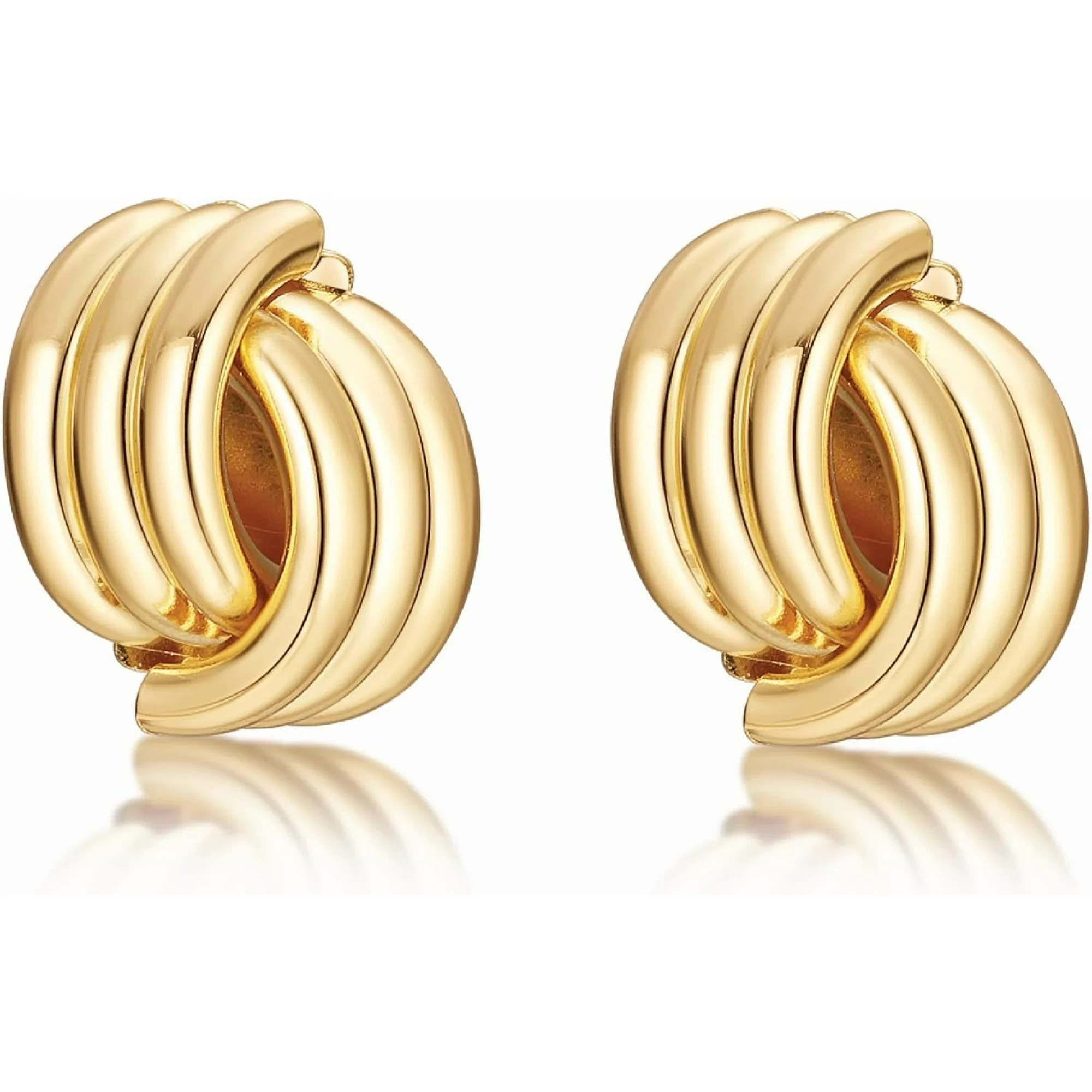 CFIOZYOS  Gold-Plated Chunky Gold Earrings for Women Knot Link Circle Geometric Drop Dangle Earri... | Walmart (US)