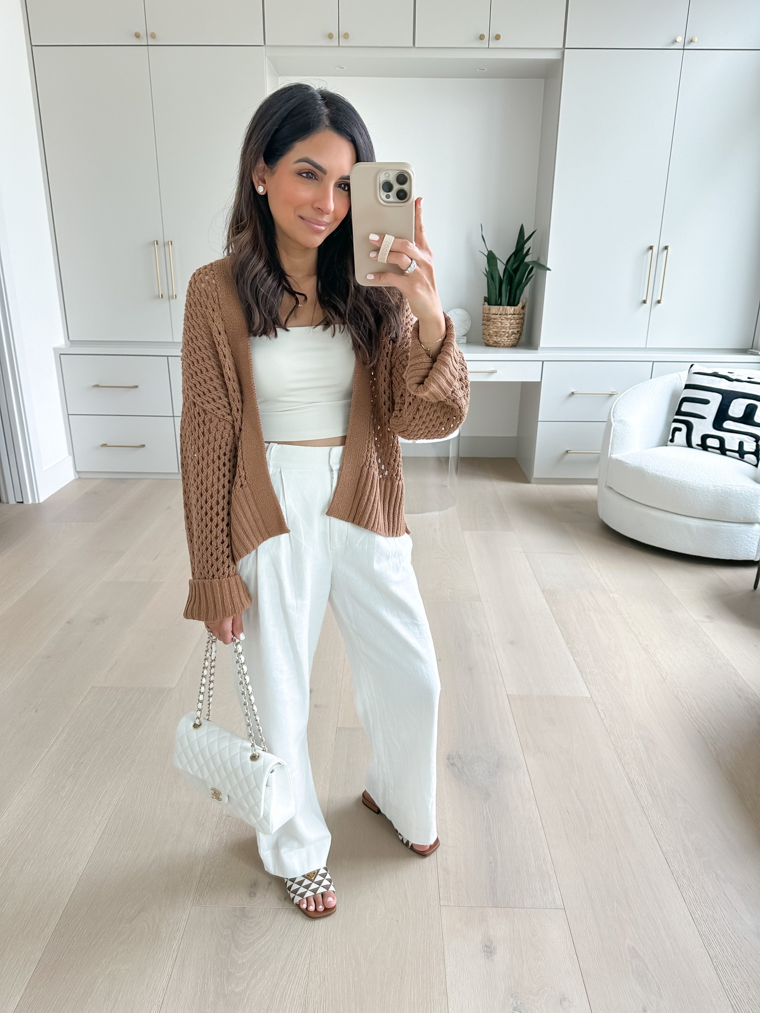 Linen-Blend Tailored Wide Leg Pant curated on LTK