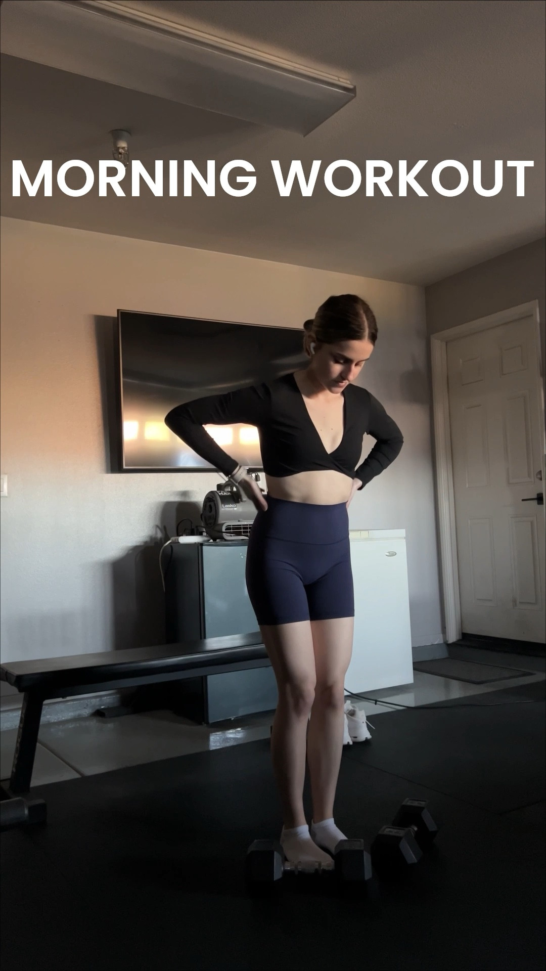 today’s workout outfit! 🖤
long sleeve - size small 
shorts - size small (code REESE15)
shoes - size 7

#LTKootd #LTKActive #LTKfitnessgoals