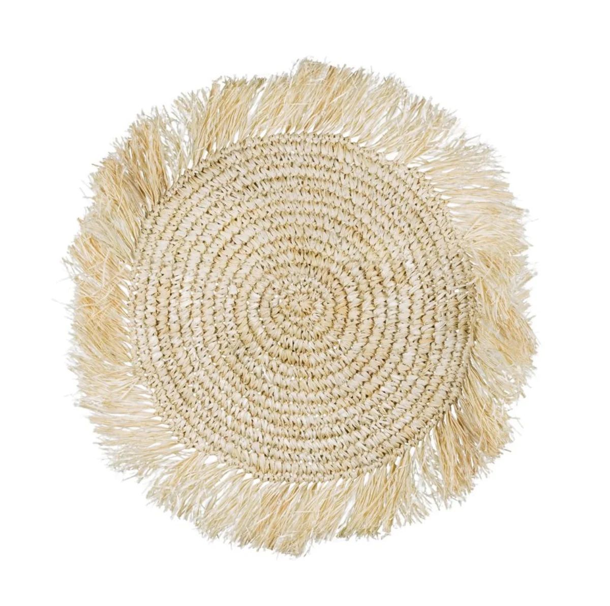 WHITE WICKER STRAW PLACEMAT | Cooper at Home