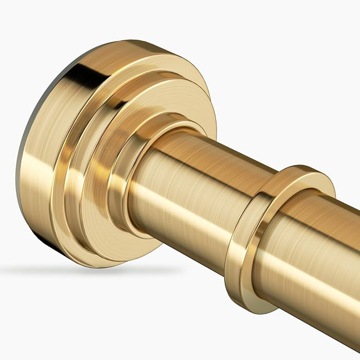 Gold Tension Shower Curtain Rod 36-84 Inch(3-7ft) Never Rust No Drilling Non Slip Spring Tension Shower Rod, Heavy Duty Tension Rod, Adjustable Curtain Rod for Bathroom Window Living Room | Amazon (US)