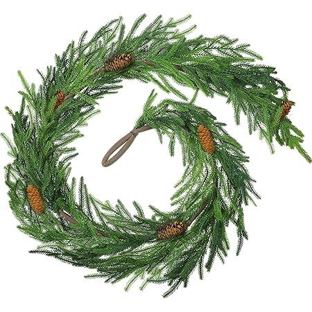 8 Pcs Christmas Garlands Norfolk Pine Garland Artificial Faux Greenery Garland for Holiday Indoor... | Amazon (US)