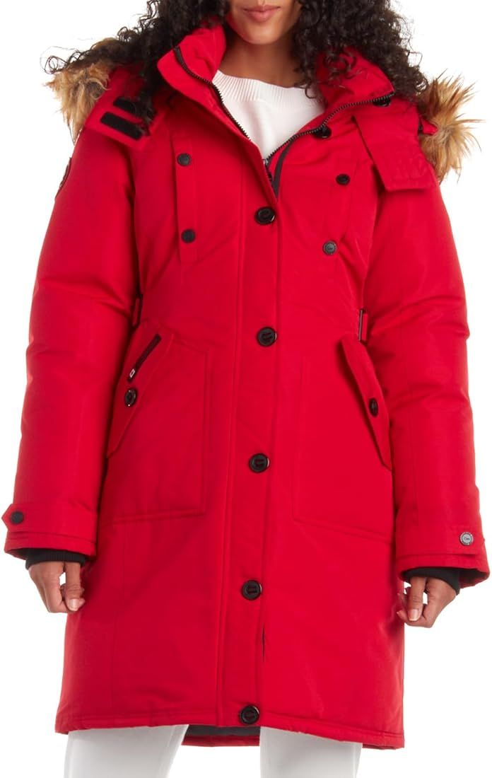 CANADA WEATHER GEAR Women's Winter Coat - Stadium Parka Jacket, Fur Trim Hood (S-3XL) | Amazon (US)