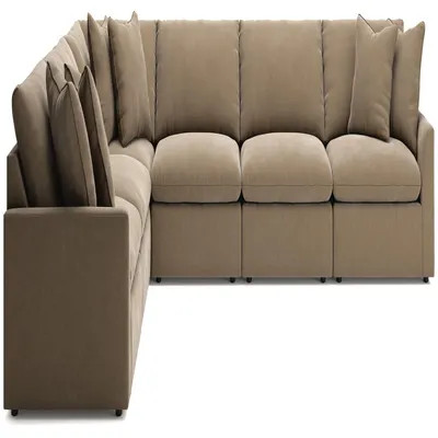 Whitehaven 6-Piece Velvet Modular L-Shaped Sectional, Sable | Ashley