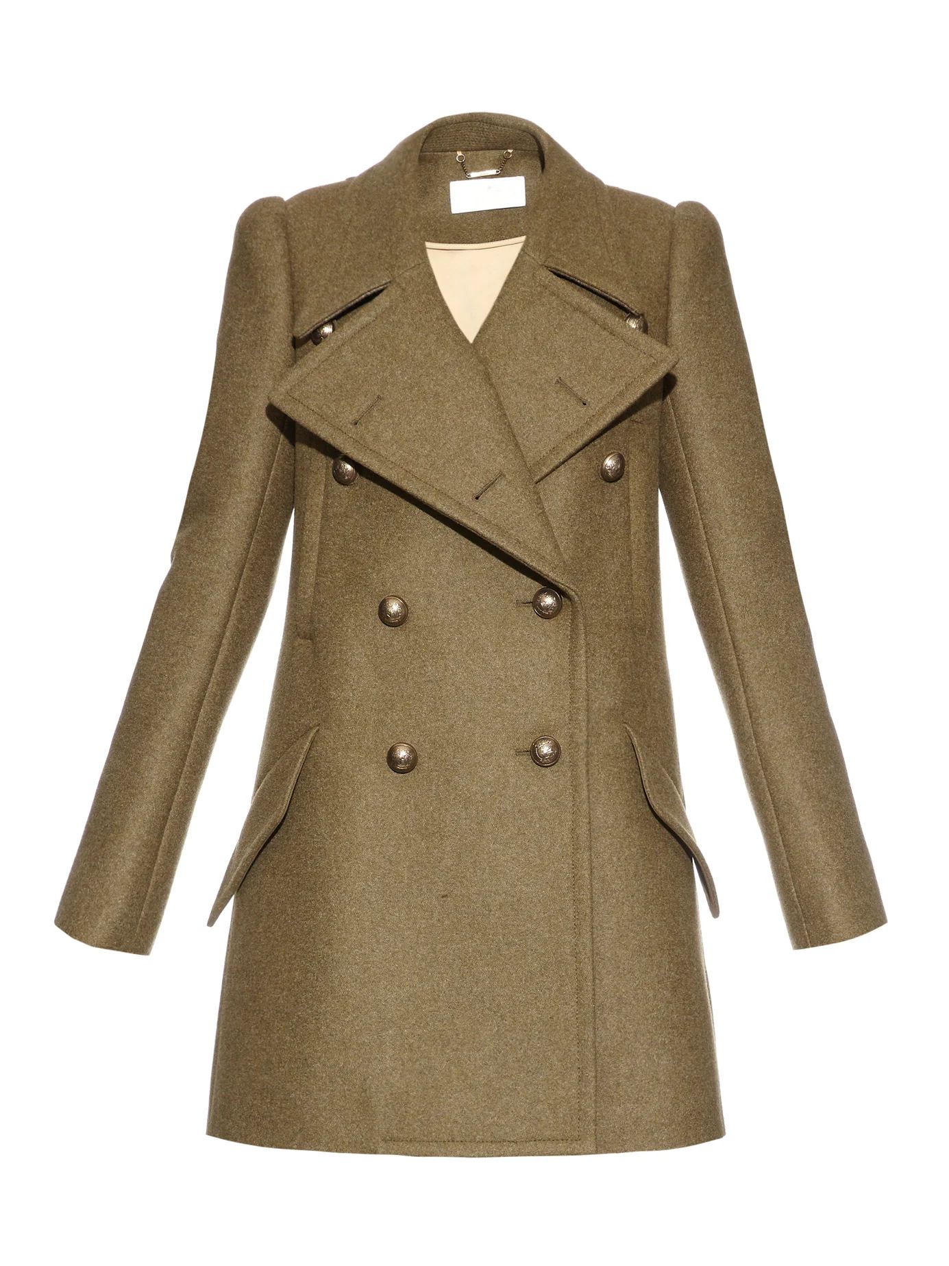 Wide-lapel compact-wool coat | Matches (US)