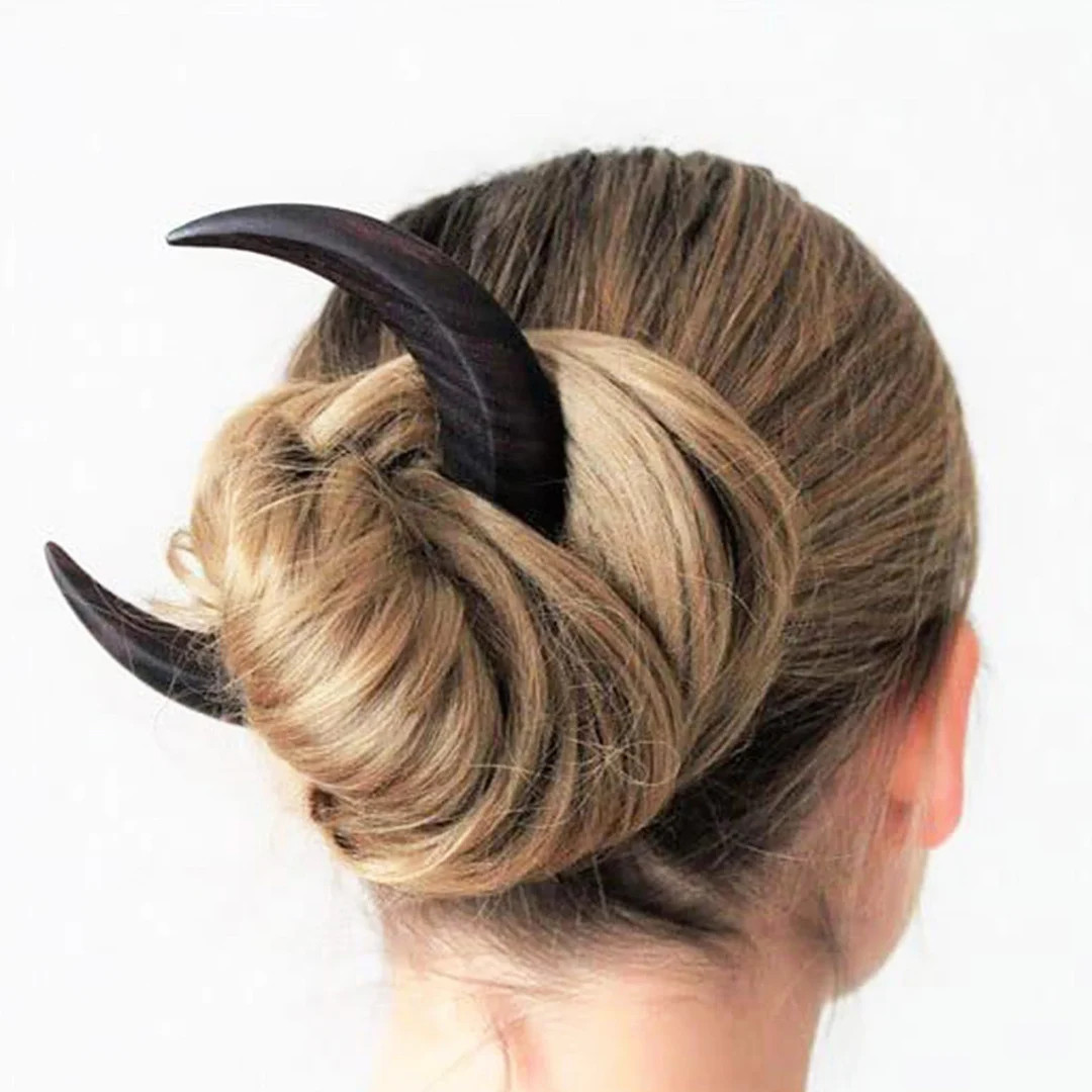 Moon Hair Fork, Moon Hair Accessories, Hand Carved Wooden Hair Sticks for Women | Etsy (UK)