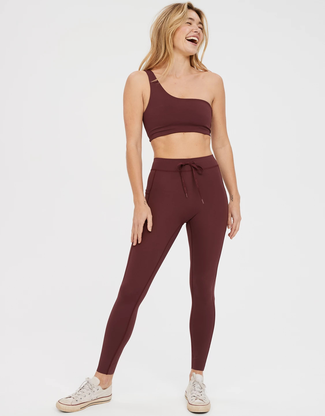 OFFLINE By Aerie Goals Pocket Drawcord High Waisted Legging | American Eagle Outfitters (US & CA)