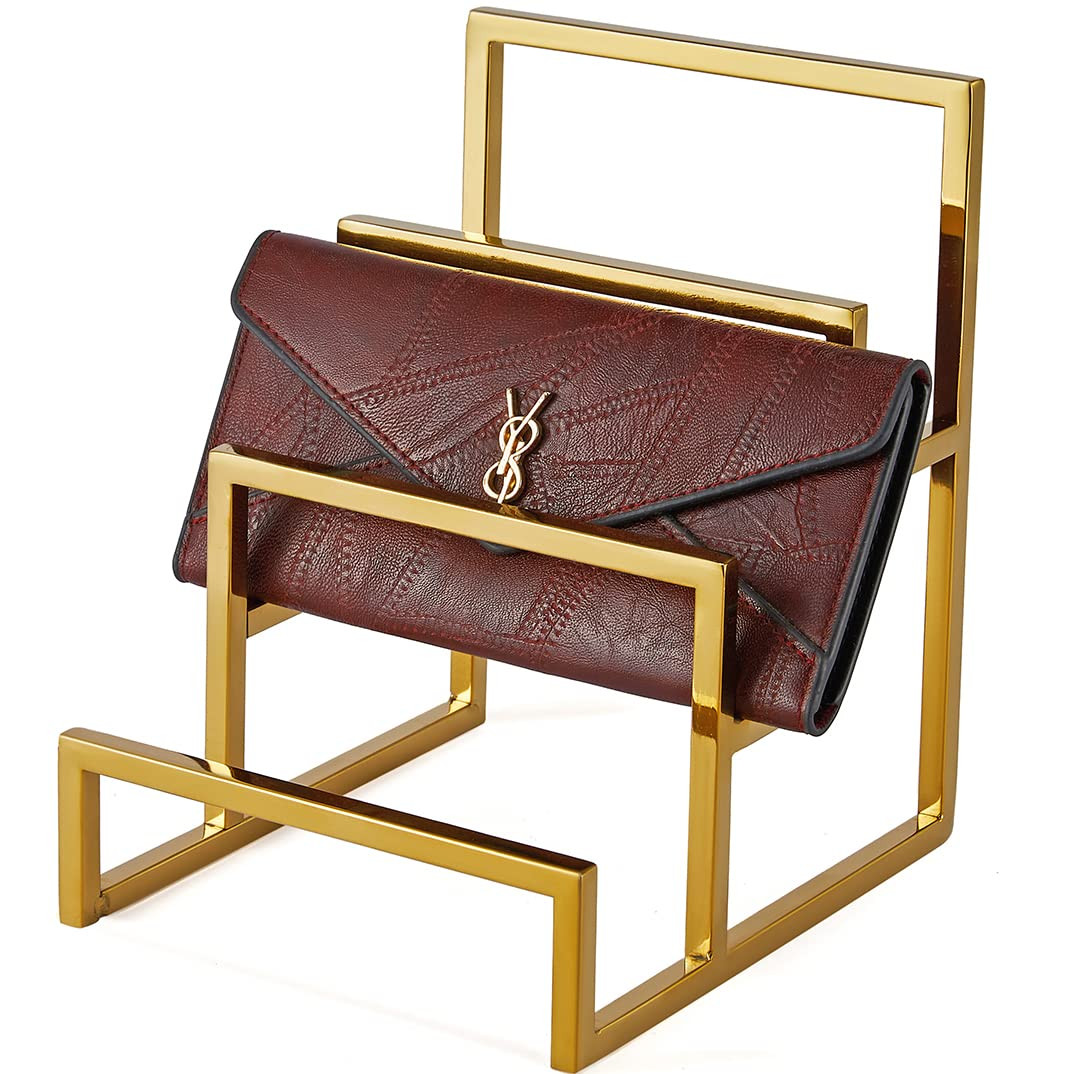 Polished Gold 3-Layer Wallet Display Rack Metal Clutch Holder Retail Store Wallet Display Rack Sh... | Amazon (US)