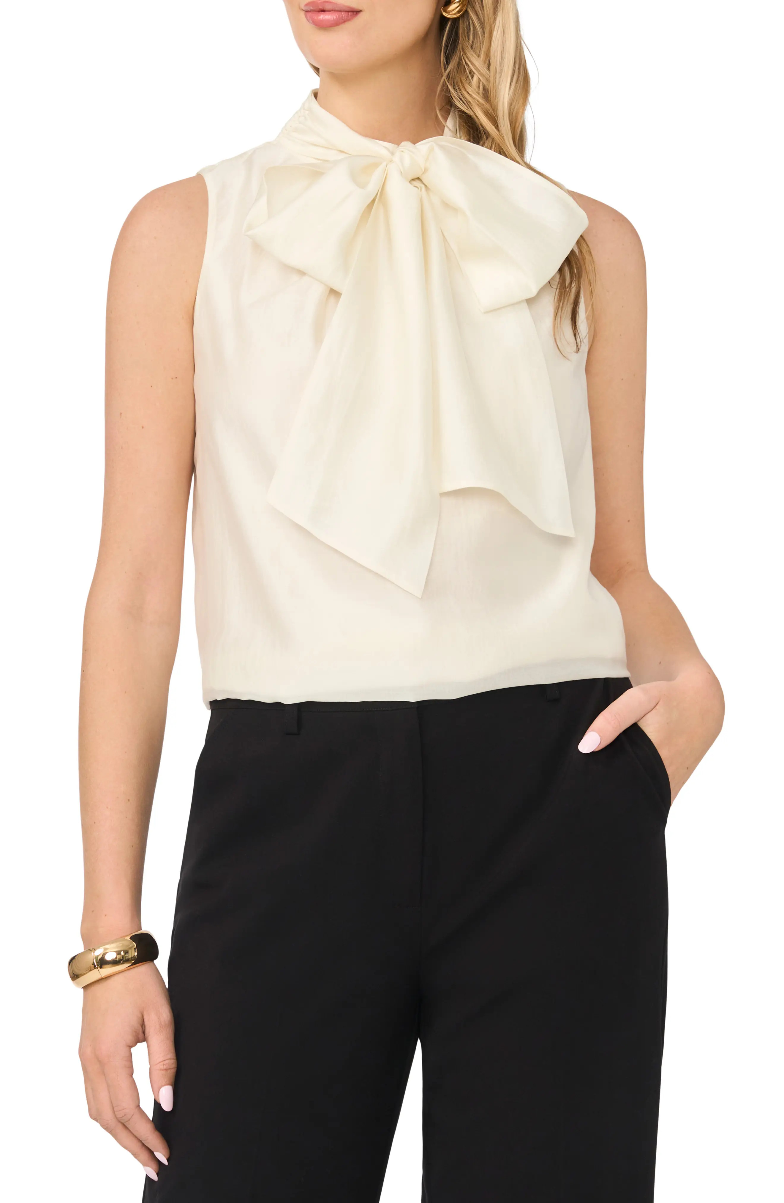 Tie Neck Sleeveless Top (Women) | Nordstrom | Nordstrom