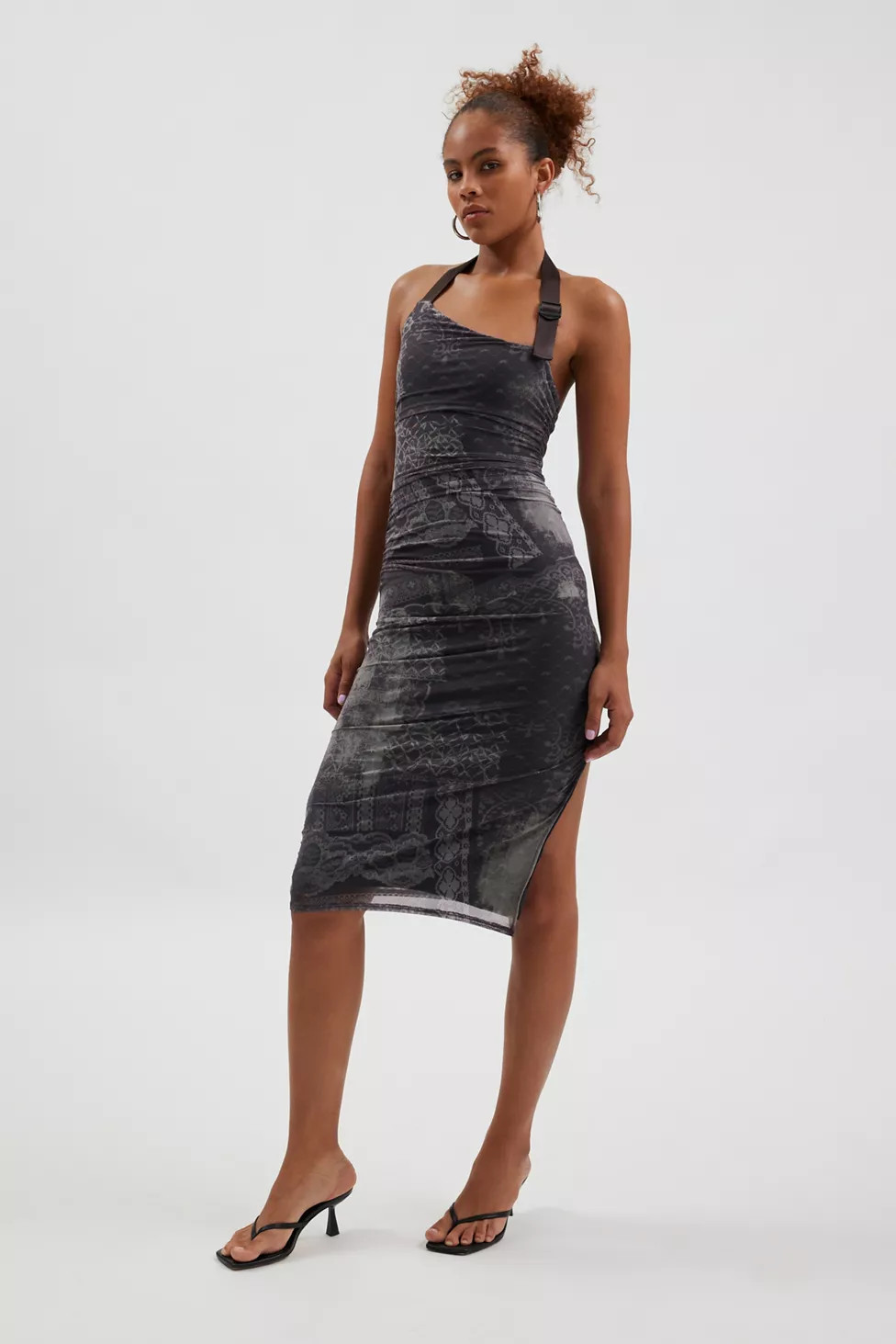 Silence + Noise Brax Buckle Halter Midi Dress | Urban Outfitters (US and RoW)