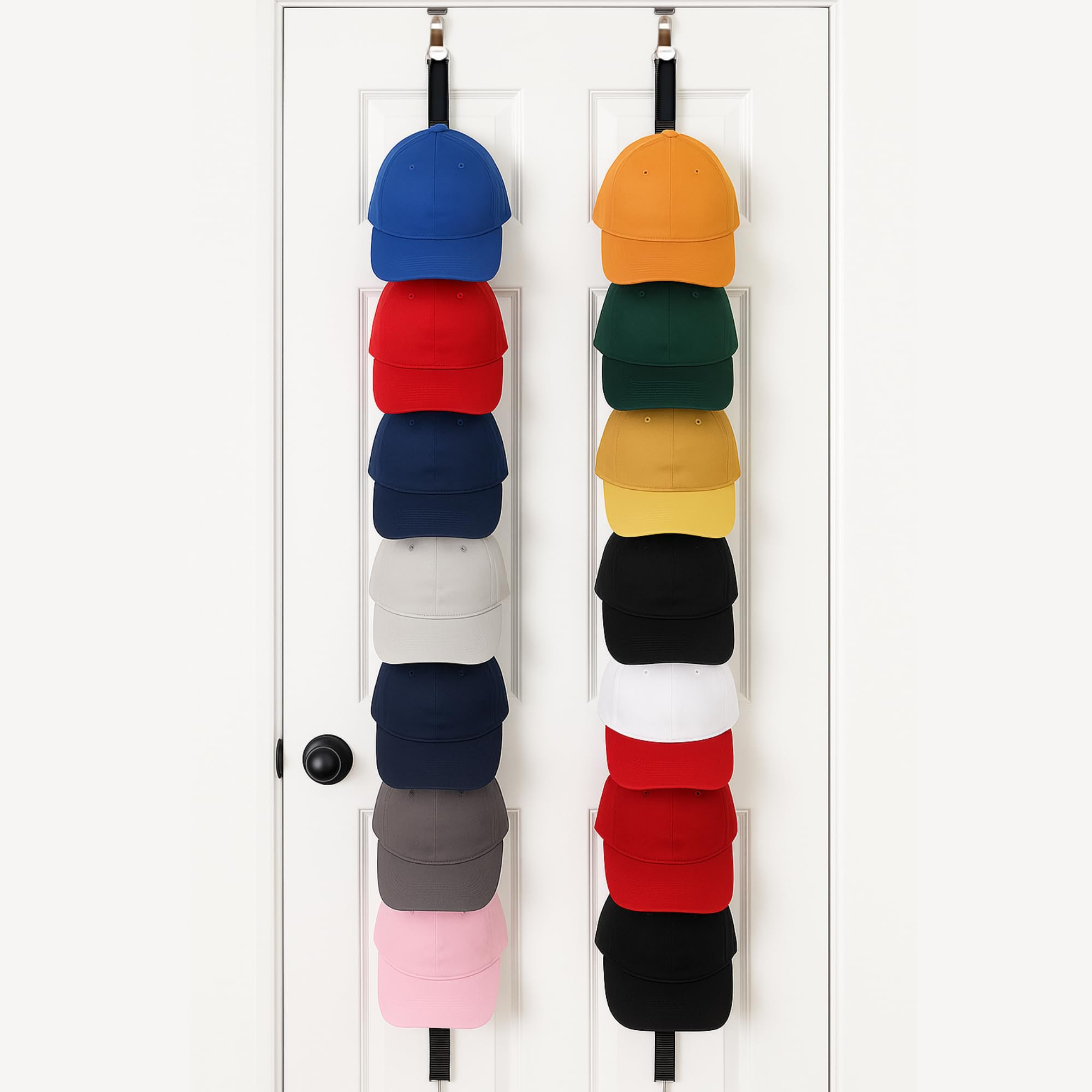 Jokari Over the Door Cap Rack Organizer 2 Pack Holds Up to 16 Baseball Hats Hat Storage System fo... | Amazon (US)