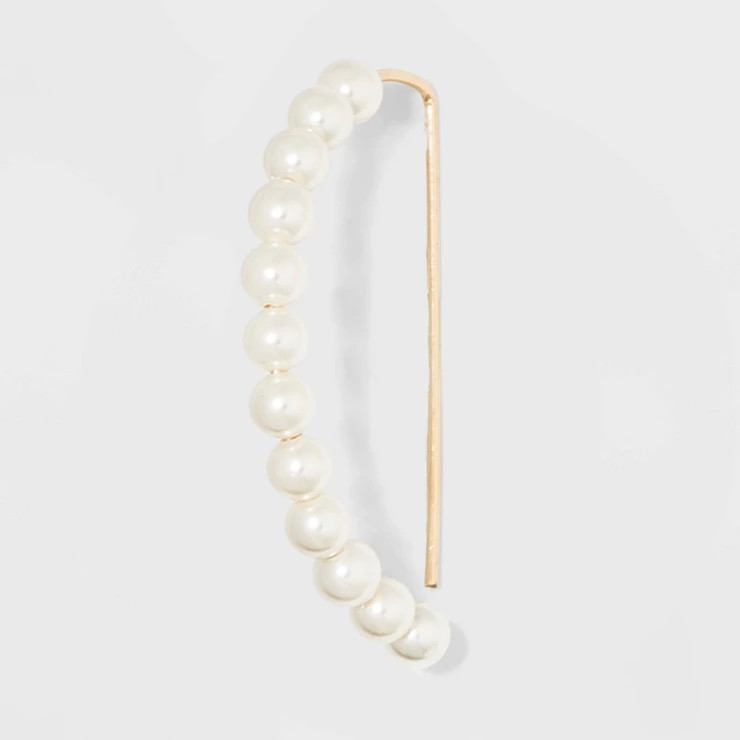 Pearl Drop Hoop Earrings - A New Day™ Gold | Target