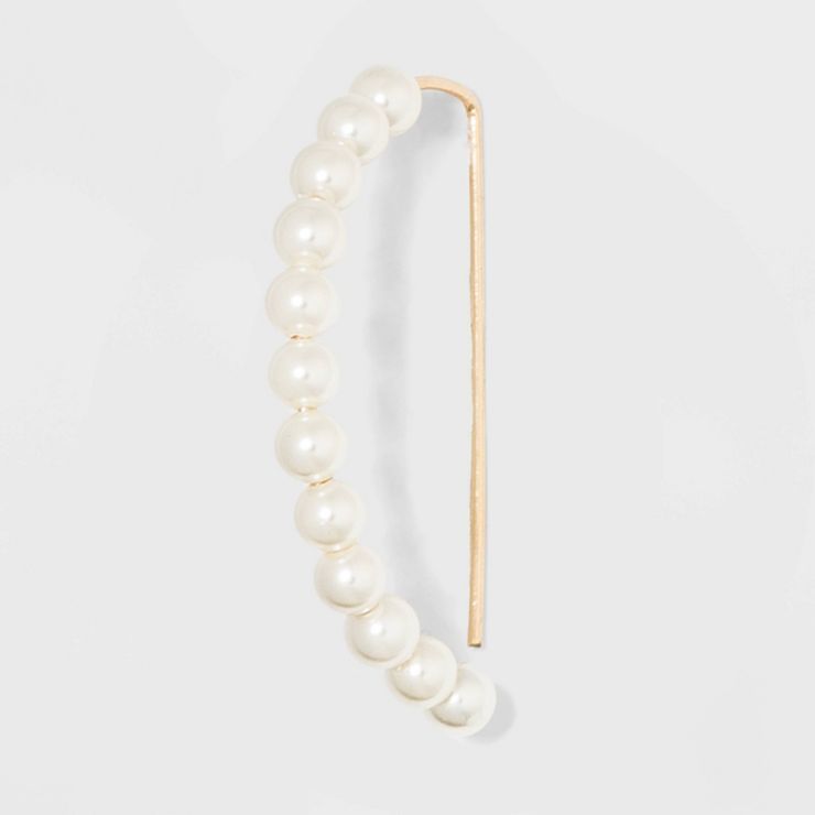 Pearl Drop Hoop Earrings - A New Day™ Gold | Target