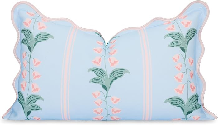 Hofdeco Premium Grandmillennial Patio Indoor Outdoor Lumbar Pillow Cover Only, 12"x20" Water Repe... | Amazon (US)