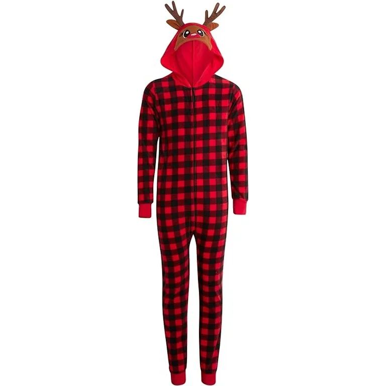 Christmas Girls' Family PJ’s Christmas One Piece Pajamas - Fleece Onesie - Zip-up Jumpsuit - Wa... | Walmart (US)