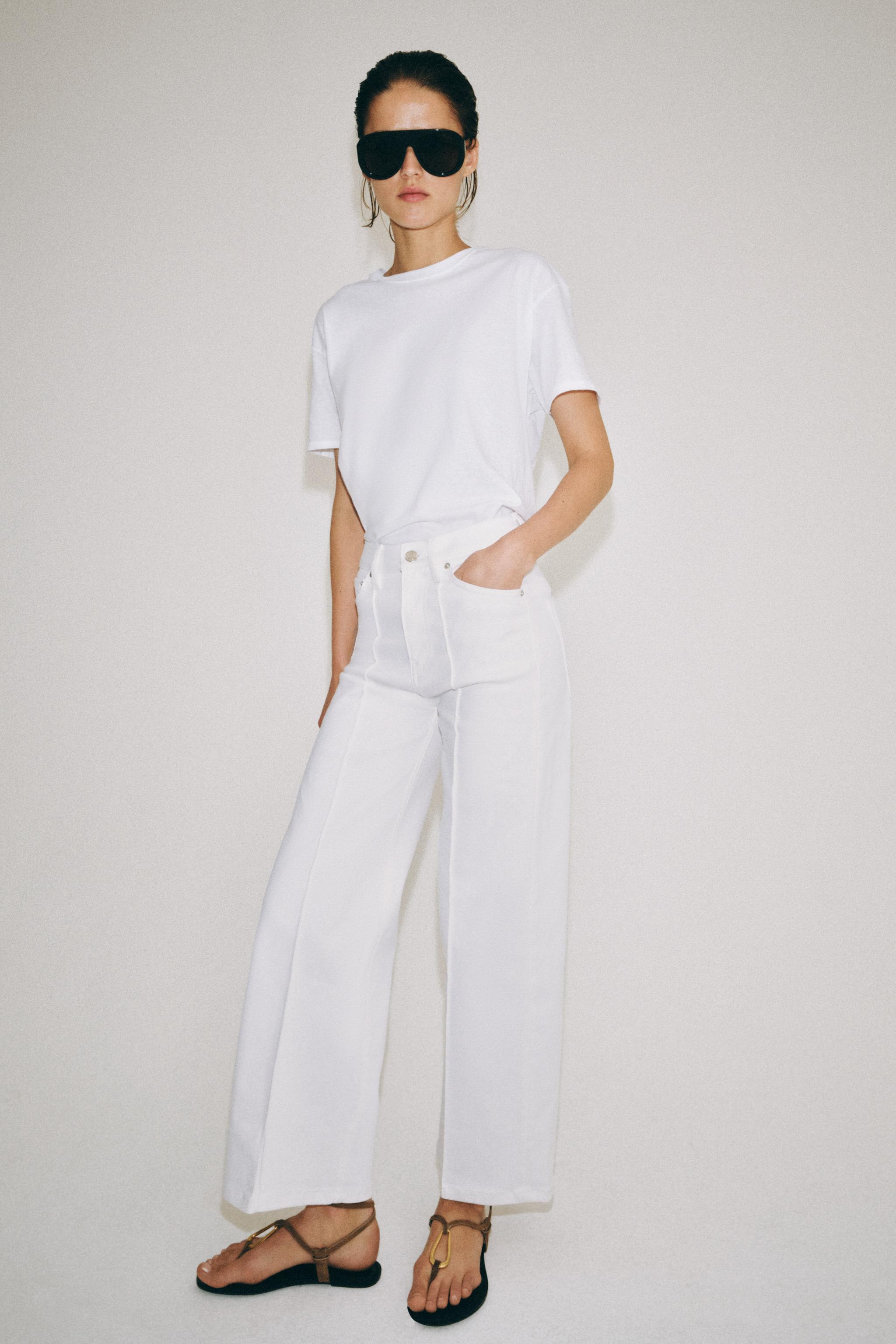 ZW COLLECTION WIDE LEG HIGH-RISE JEANS | Zara US