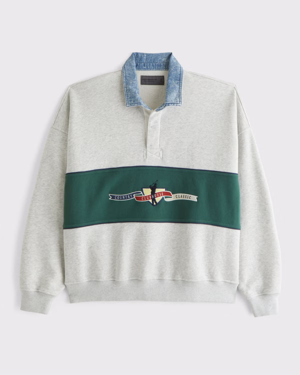 Cropped Graphic Rugby Polo Sweatshirt | Abercrombie & Fitch (US)