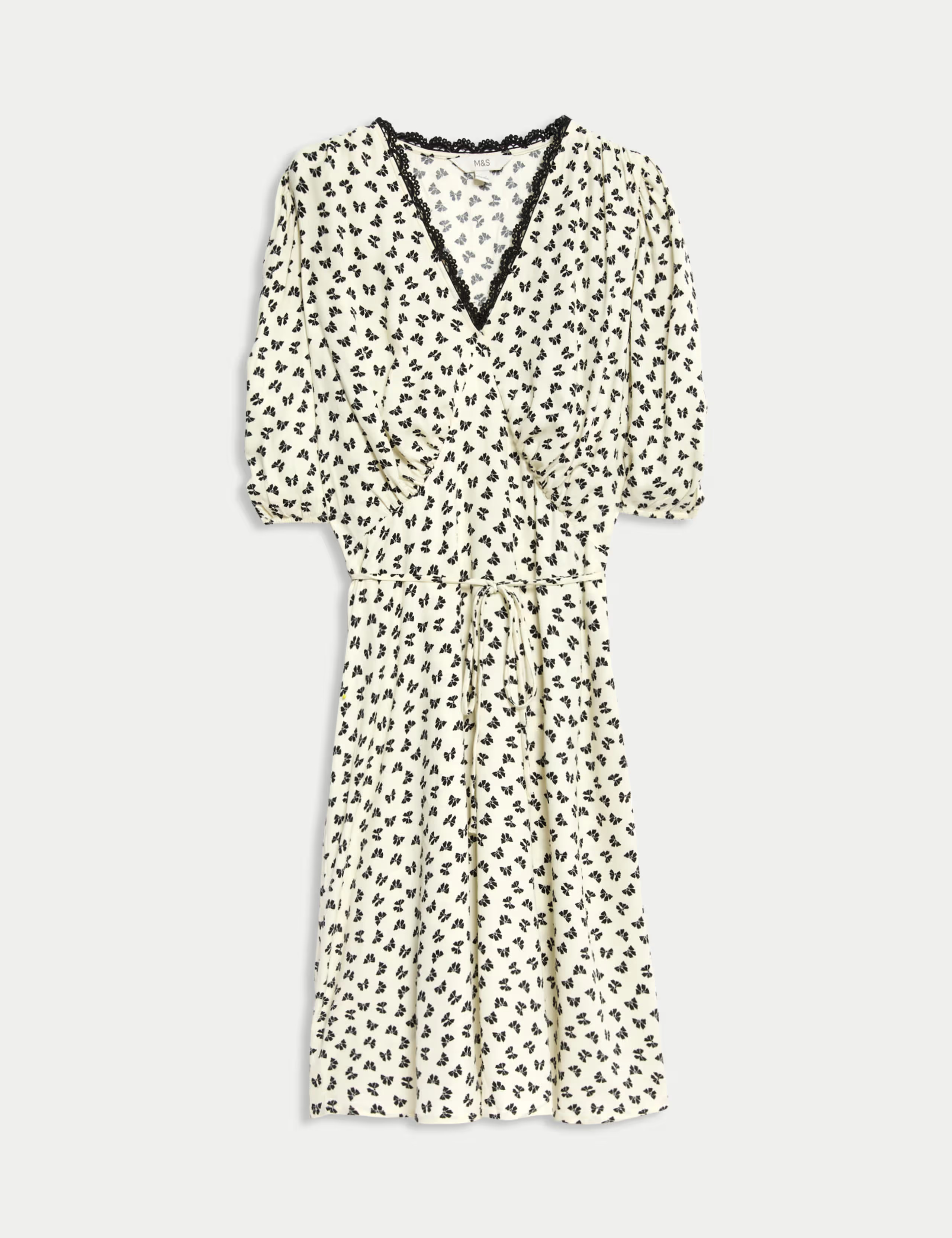 Printed V-Neck Tie Waist Mini Tea Dress | Marks & Spencer (UK)