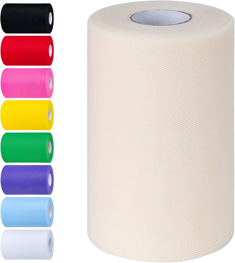 Lvory Tulle Fabric Rolls 6 Inch by 100 Yards (300 feet) Tulle Roll Spool Fabric for DIY Tutu Skir... | Amazon (US)