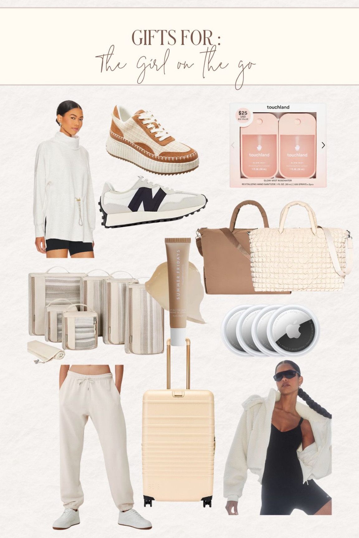 Gifts for the girl on the go! Busy girl gift ideas, neutral gifts for her, gifts for the girl who loves to travel or workout 

#LTKGiftGuide #LTKHoliday