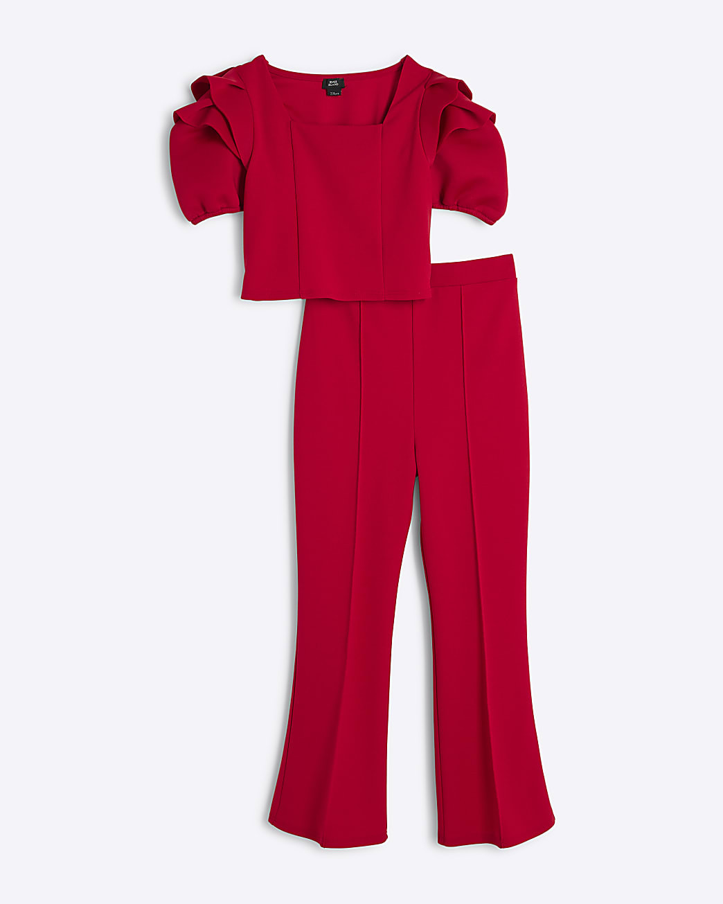 Girls Red Scuba Top and Trouser Set | River Island UK & IE