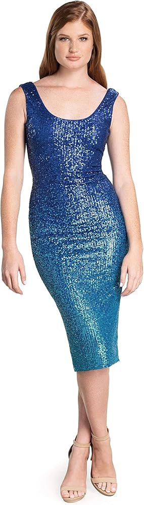 Dress the Population Women's Kayden Sequin, Midi, Bodycon, Scoop Neck Dress, Electric Blue Multi,... | Amazon (US)