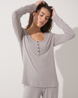 Soma Modal Long-Sleeve Henley Pajama Shirt | Soma Intimates