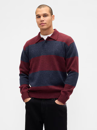 Rugby Stripe Relaxed Polo Sweater | Gap (US)