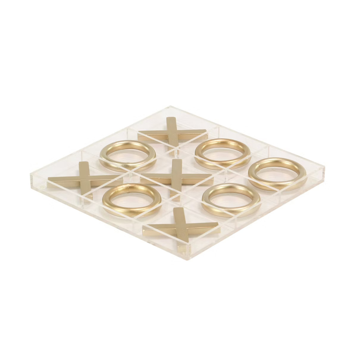 12" Modern Acrylic and Iron Tic Tac Toe Set - Olivia & May | Target