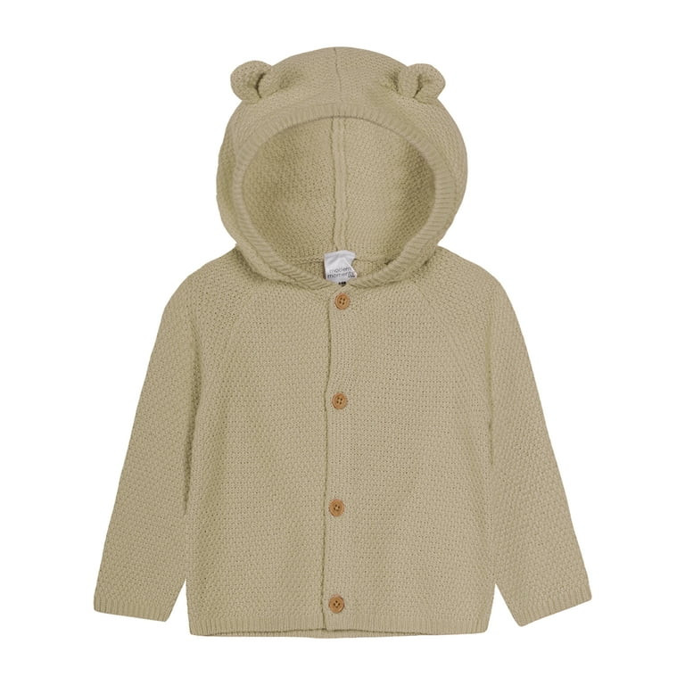 Modern Moments by Gerber Baby Boy, Baby Girl, & Unisex Sweater Knit Hooded Cardigan, Newborn-12 M... | Walmart (US)