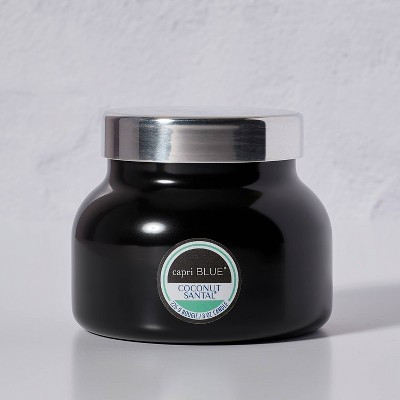 Capri Blue Glass Signature Coconut Santal Jar Candle Black 8oz | Target