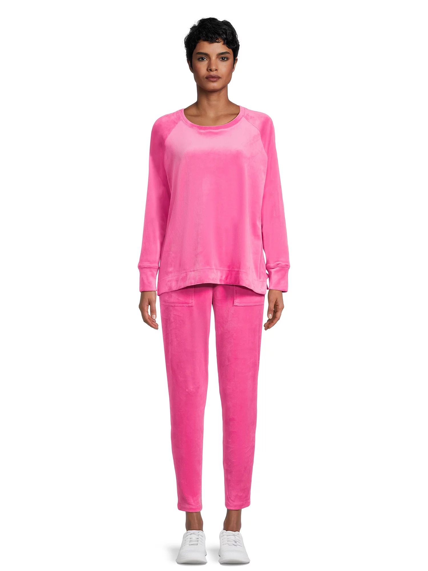 Time and Tru Women's Velour Top and Pants Set, 2-Piece, Sizes S-XXXL | Walmart (US)