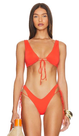 Fox Bikini Top in Coral | Revolve Clothing (Global)