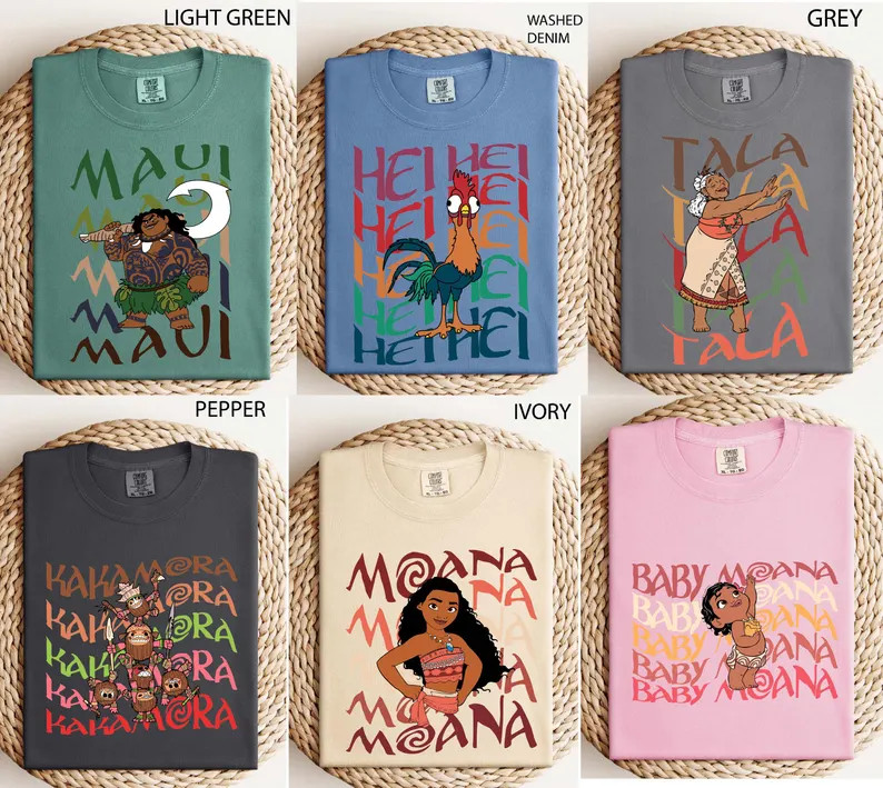 Moana Matching Family Shirt, Hei Hei Pua Maui Baby Moana Tee, Disney Princess Group T-shirt, Comf... | Etsy (US)