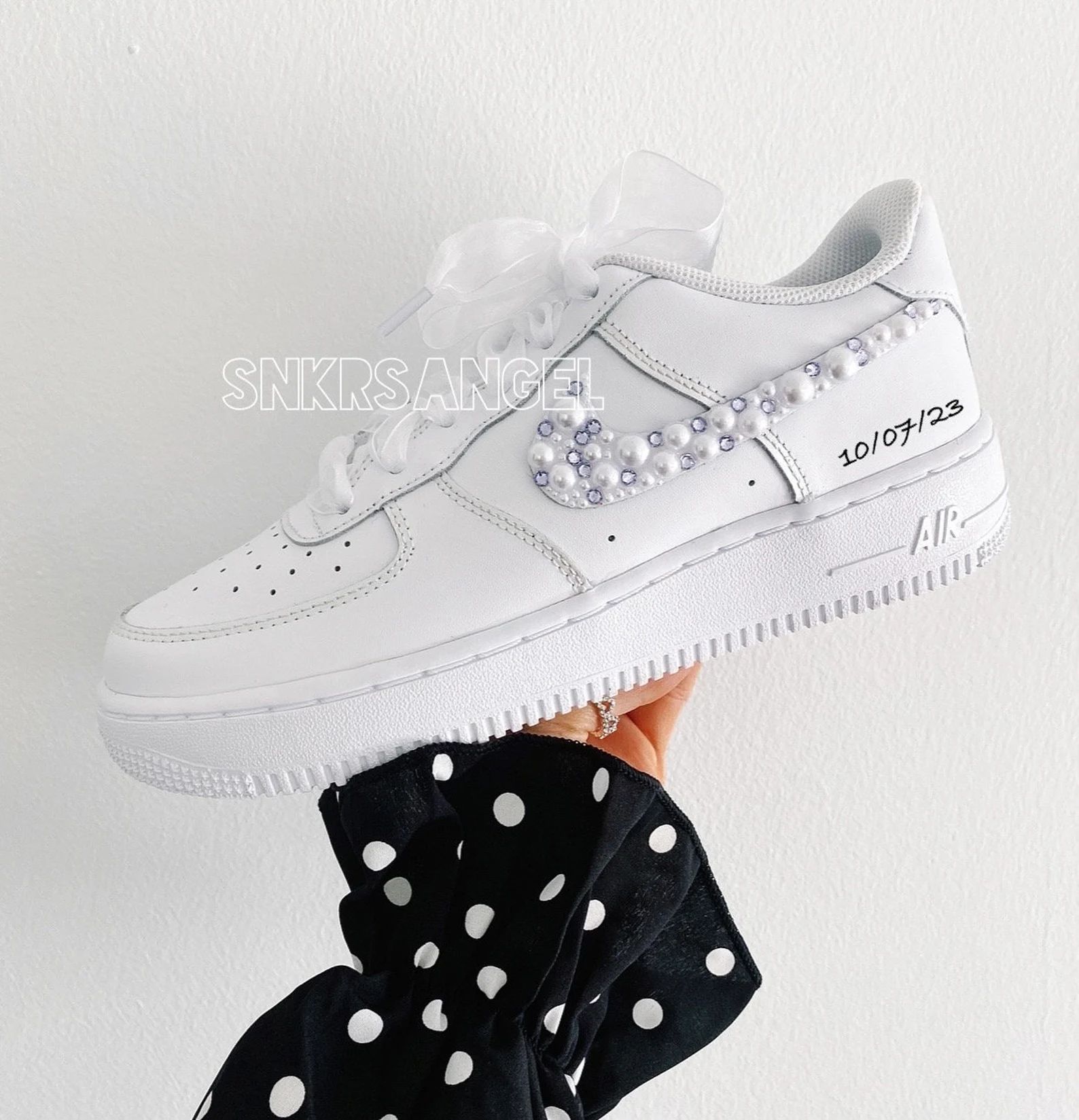 Wedding Bling Bride Air Force 1 Sneakers Pearl Swarovski Crystal Nike Shoes - Etsy | Etsy (US)