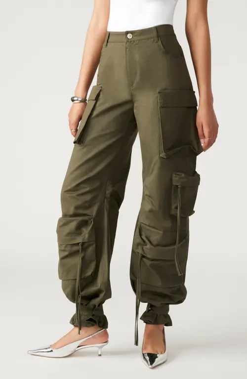 Steve Madden Duo Wide Leg Cargo Pants in Olive at Nordstrom, Size X-Small | Nordstrom