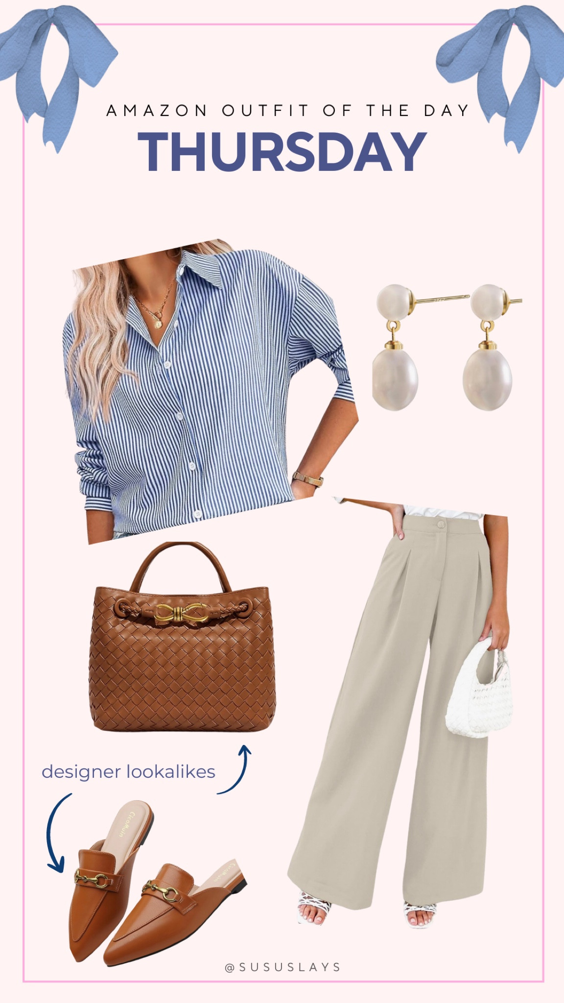 Classy summer outfit for the corporate girl or for any nice event! These classic pieces can all be worn as separates and the bag and shoes are total designer lookalikes!

#LTKStyleTip #LTKFindsUnder100 #LTKWorkwear