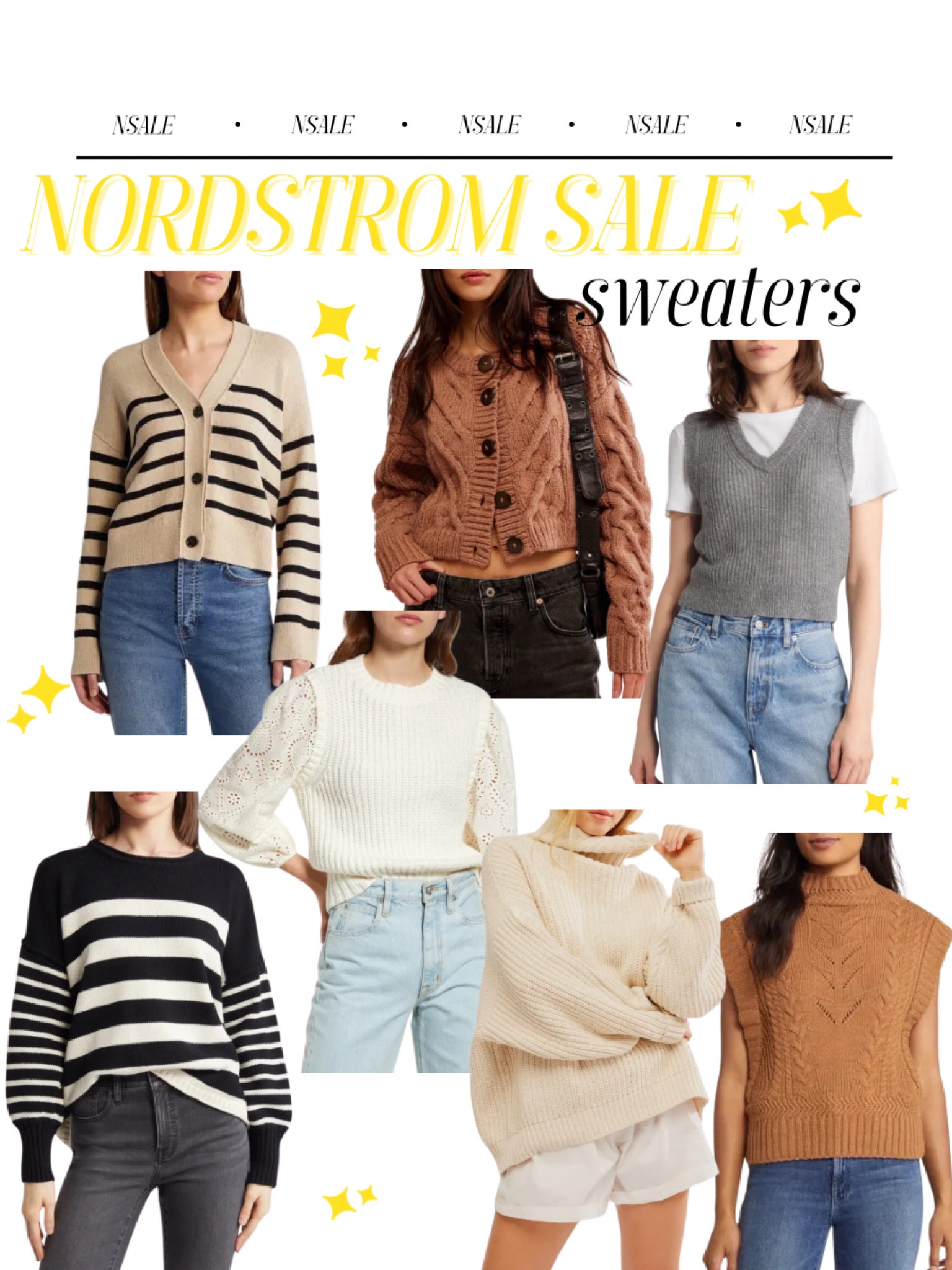 Nordstrom sale sweaters! Nsale sweaters! Cardigan, sweater vest, striped sweater, free people sweater, Madewell sweater. 

#LTKSaleAlert #LTKxNSale #LTKSummerSales